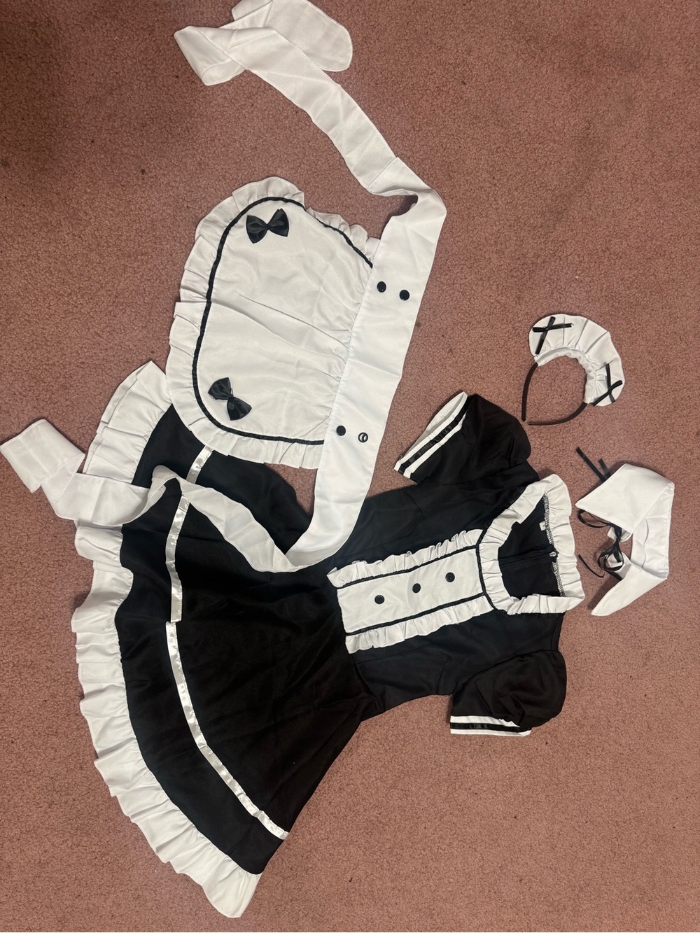 New S black maid French costume dress Lolita goth gothic apron festival outfit - Picture 2 of 5